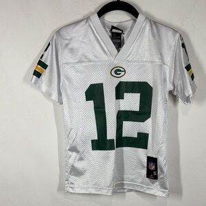 NFL Green Bay Packers White and Green Aaron Rodgers Jersey size small